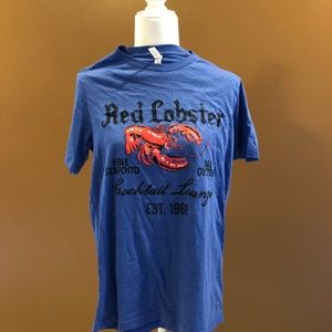 Red lobster tee shirt blue